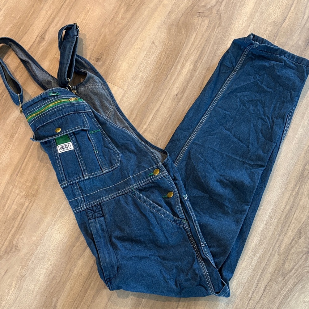 Liberty Dark Blue Denim Overalls 32x30